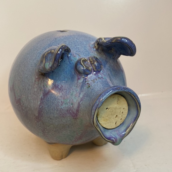 Stoneware Pottery Pig Piggy Bank Handcrafted - Picture 7 of 13